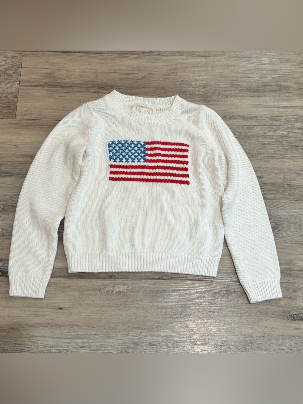 STS American Flag USA patriotic Cotton knit preppy Sweater girls 8
